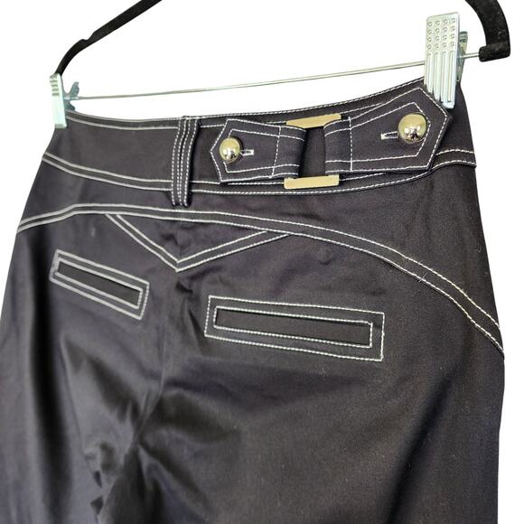 Cache Womens Vintage Cropped Pants Size 6 Black Y2K Grunge Streetwear - Picture 7 of 13